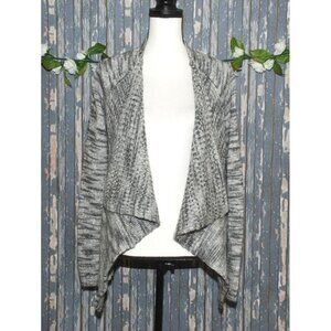 Ann Taylor Ladies Gray Cardigan Sweater Size S Open Front Handkerchief LS